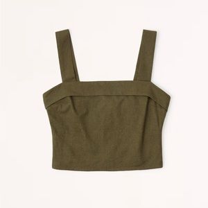 NWT Abercrombie linen-blend fold over set top